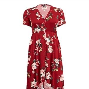 Torrid maroon floral dress. Size 00
